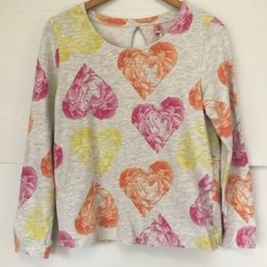 HUE Heart Sweatshirt with back Keyhole